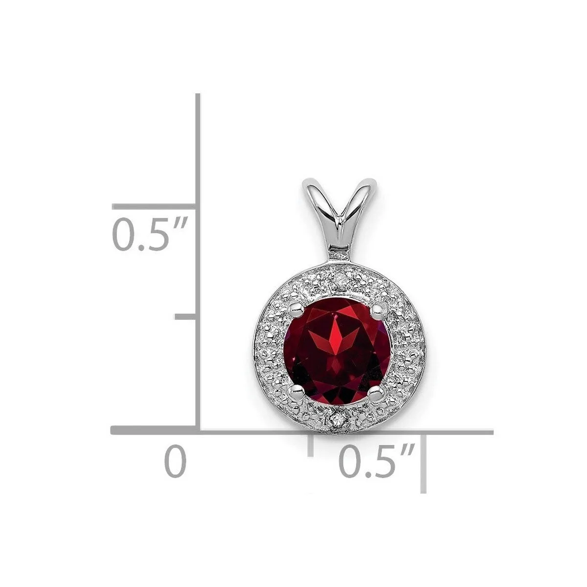 Curata 925 Sterling Silver Polished Diamond and Garnet Pendant Necklace - 14x10mm sold by Zulily product image thumbnail 4