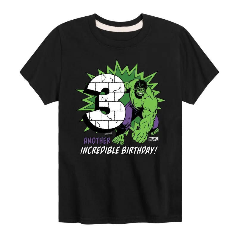 Boys Hulk Incredible Birthday 3 Short Sleeve Tee sold by Zulily