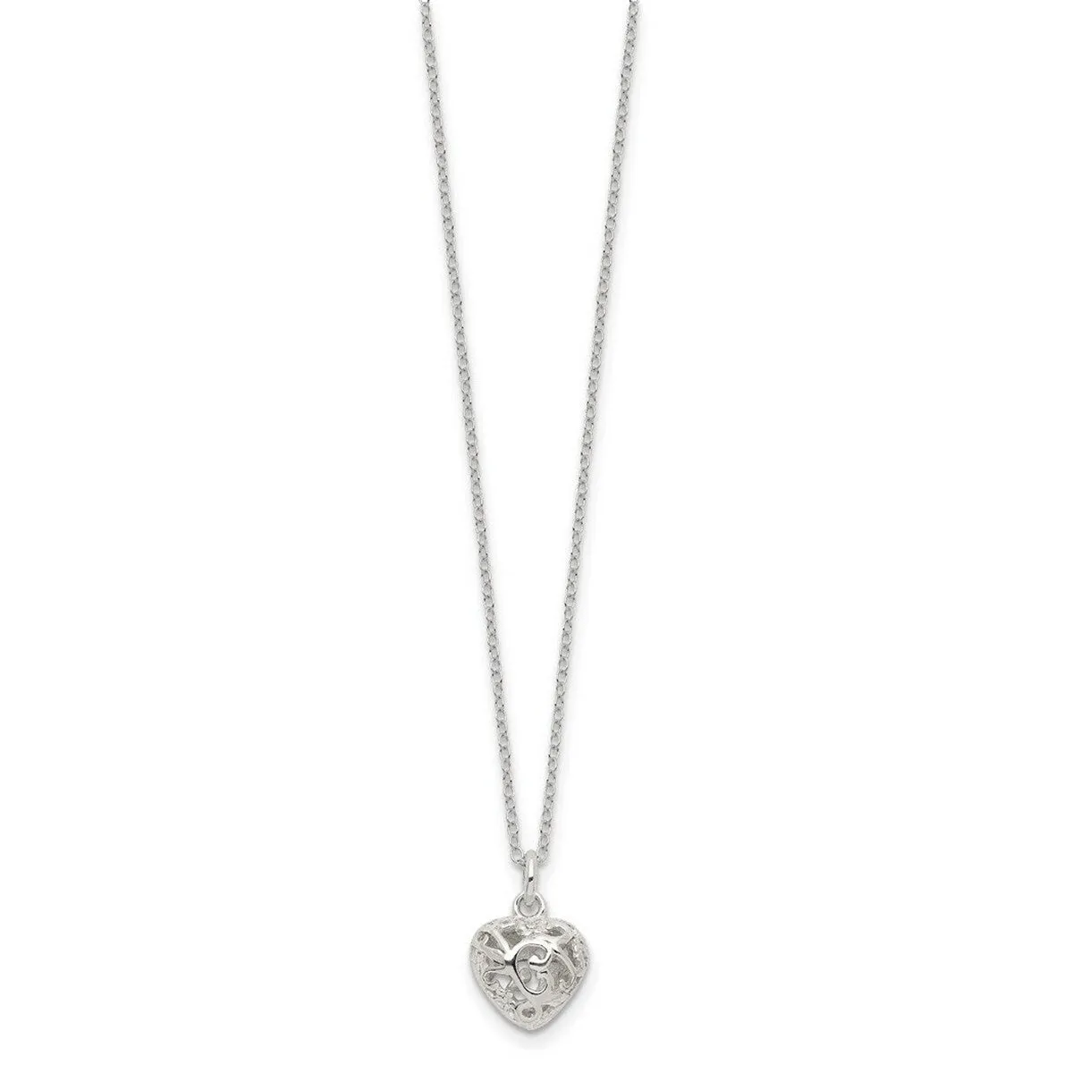 Curata 925 Sterling Silver Lobster Closure Polished Puffed Heart Necklace - 18" sold by Zulily product image thumbnail 2
