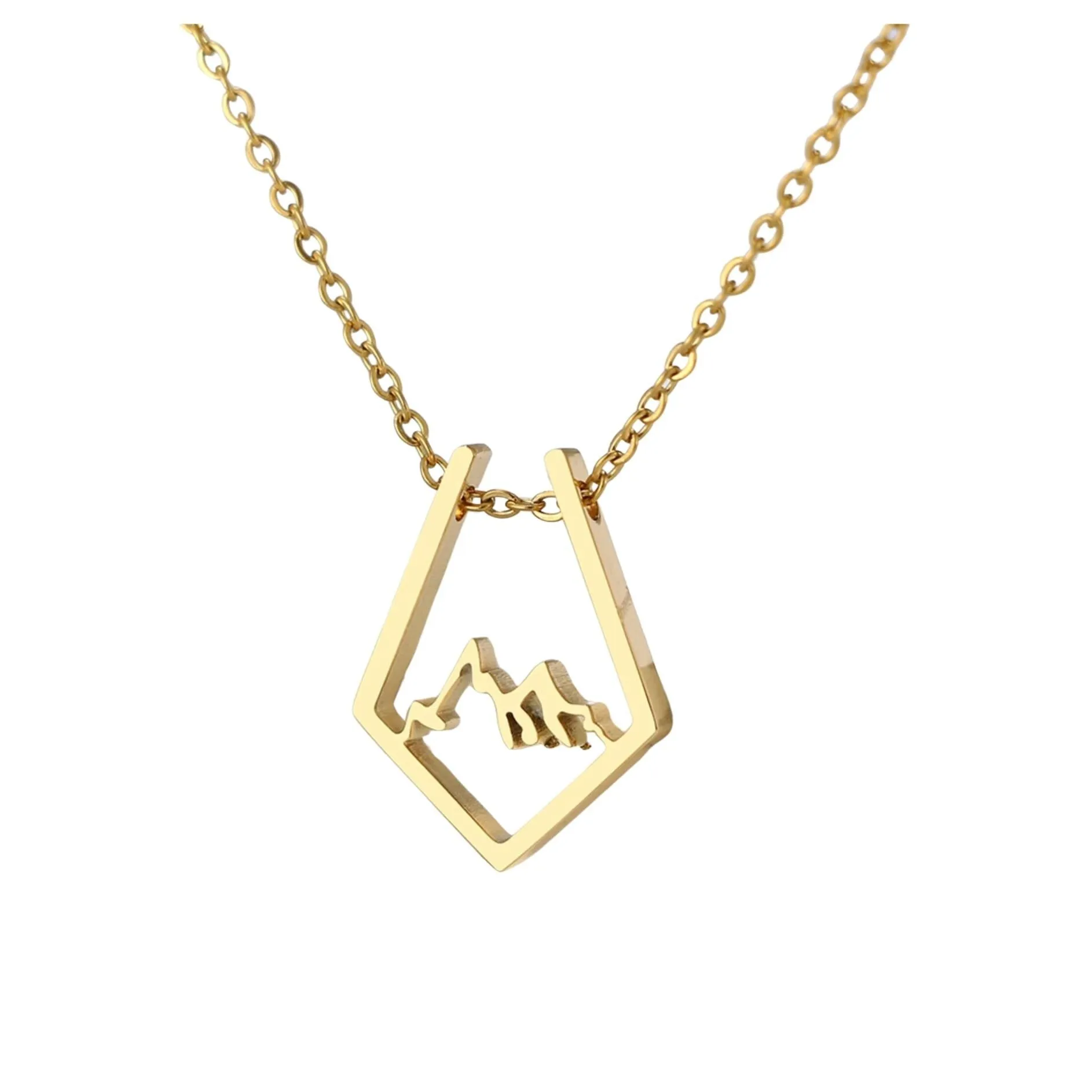 Goldtone Minimalist Mountain Range Pendant Necklace - Gold sold by Zulily product image thumbnail 2