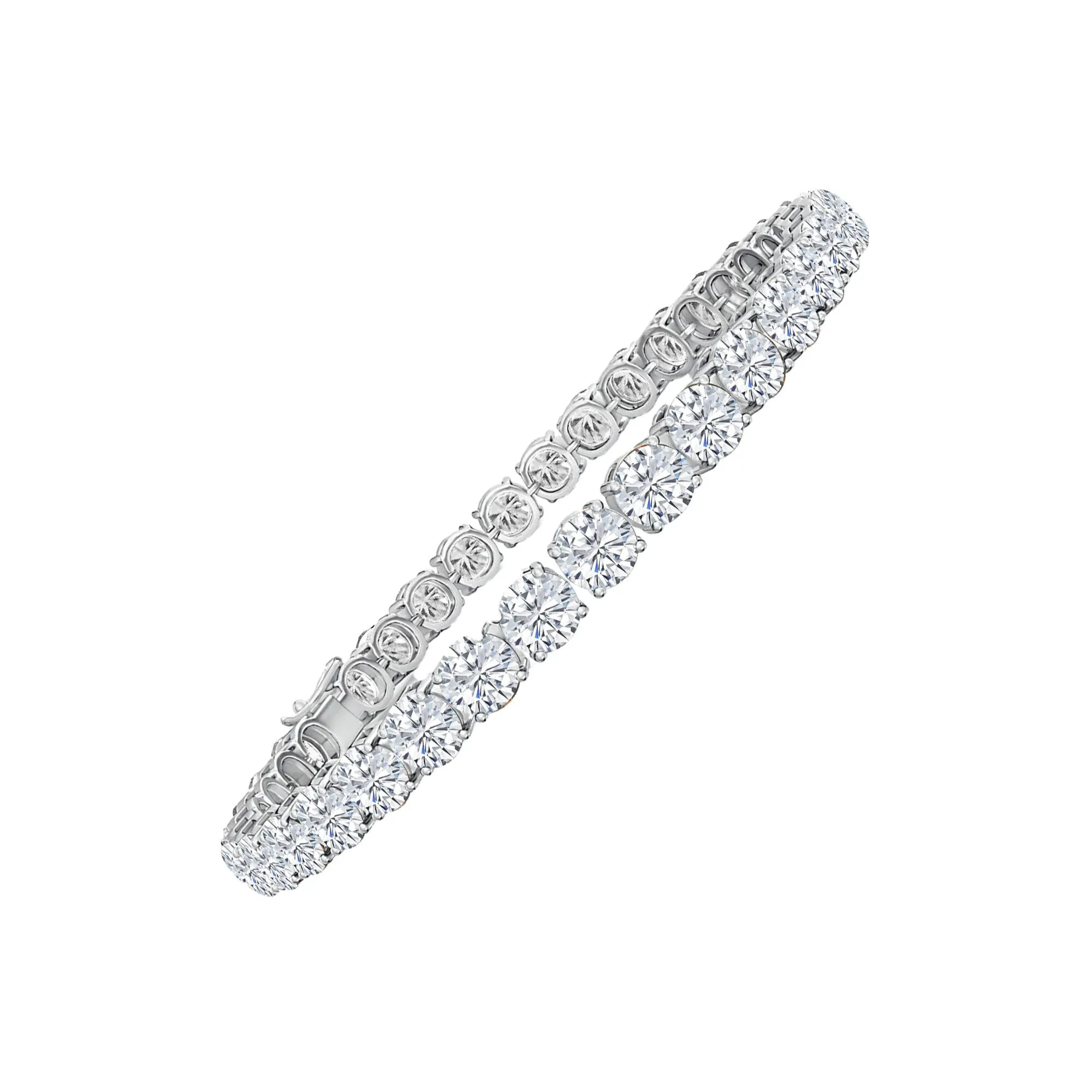 Sterling Silver Round Cut Moissanite Tennis Bracelet sold by Zulily product image thumbnail 2