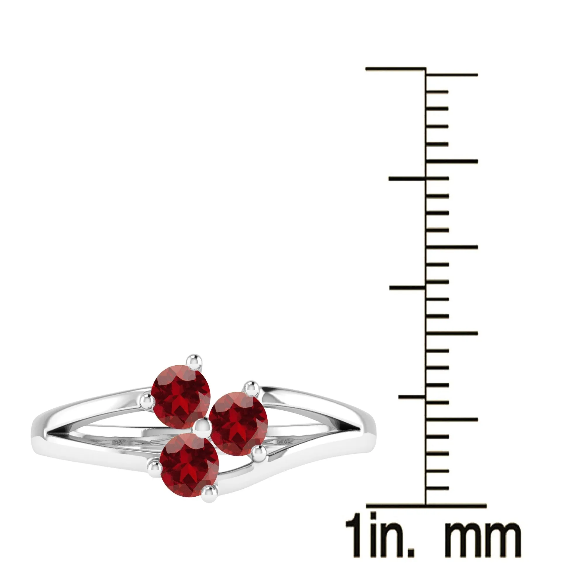 Sterling Silver with Natural Garnet Three Stone Ring sold by Zulily product image thumbnail 3
