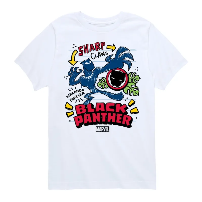 Boys Black Panther Scribble Short Sleeve Tee sold by Zulily