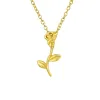 Sterling Silver 18k Gold-Plated Rose Pendant Necklace - Gold sold by Zulily