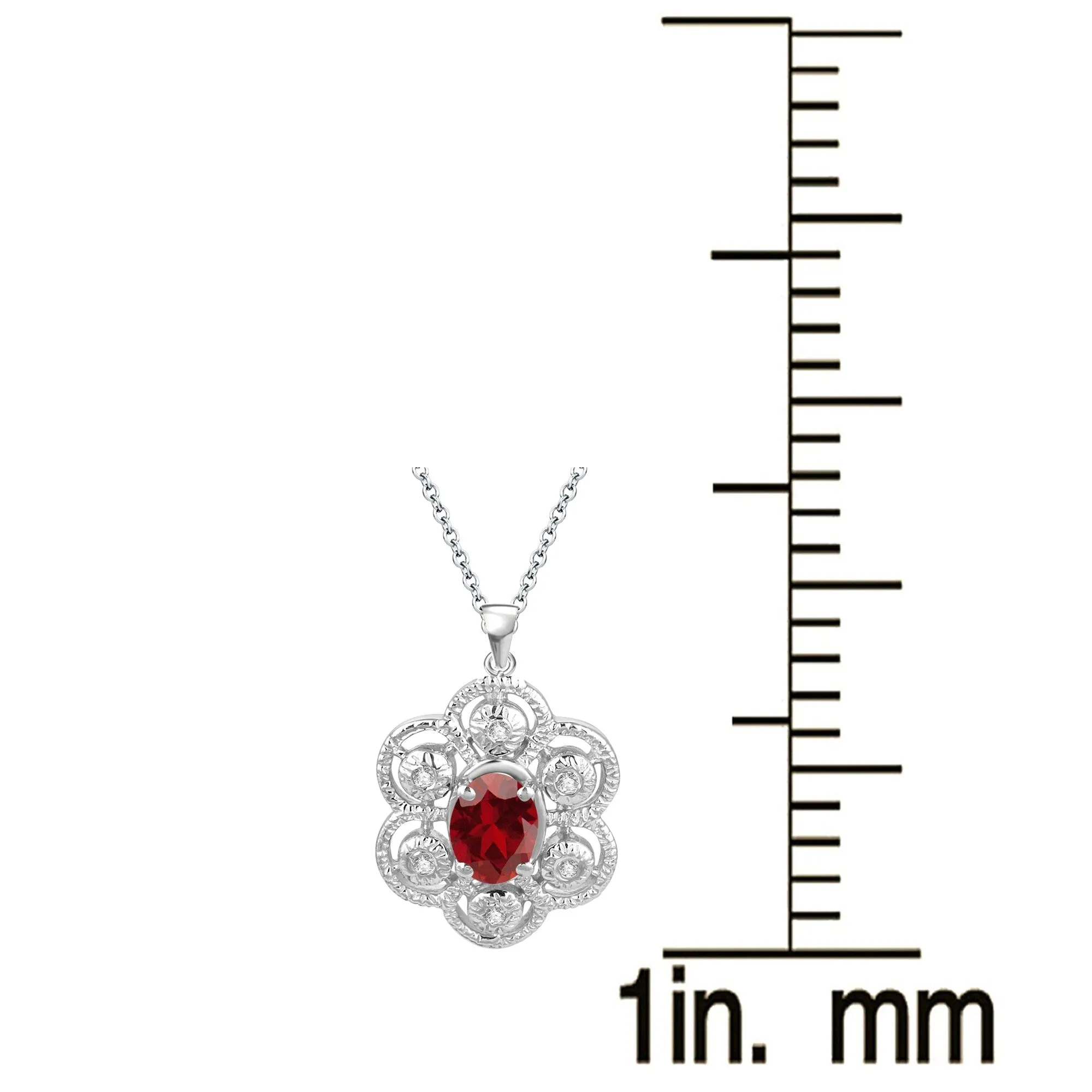 Sterling Silver with Natural Garnet and White Topaz Pendant sold by Zulily product image thumbnail 3