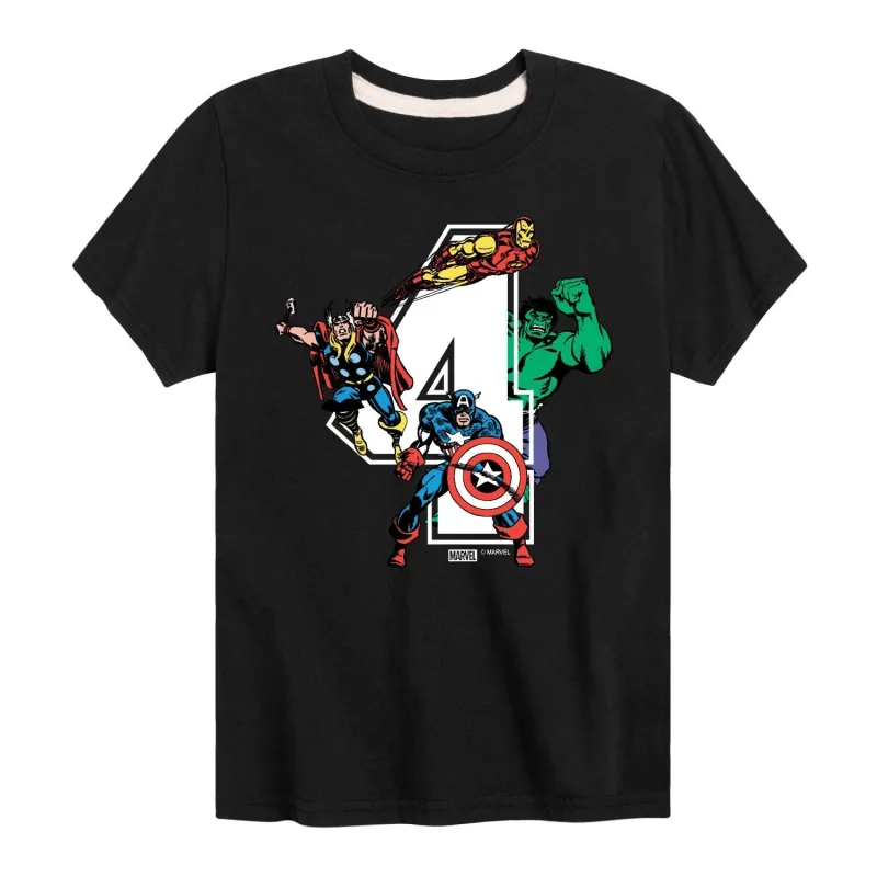 Boys The Avengers Birthday 4 Short Sleeve Tee sold by Zulily