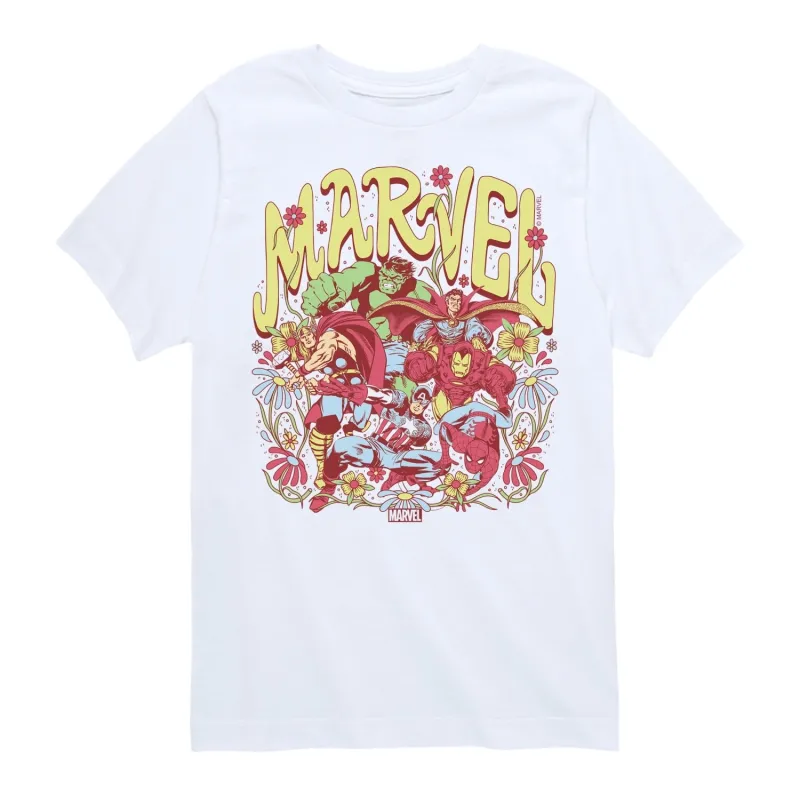 Boys The Avengers Floral Short Sleeve Tee sold by Zulily