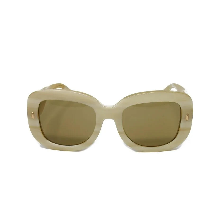 Ivory Horn Square Plastic Sunglasses Brown Lens sold by Zulily product image thumbnail 2