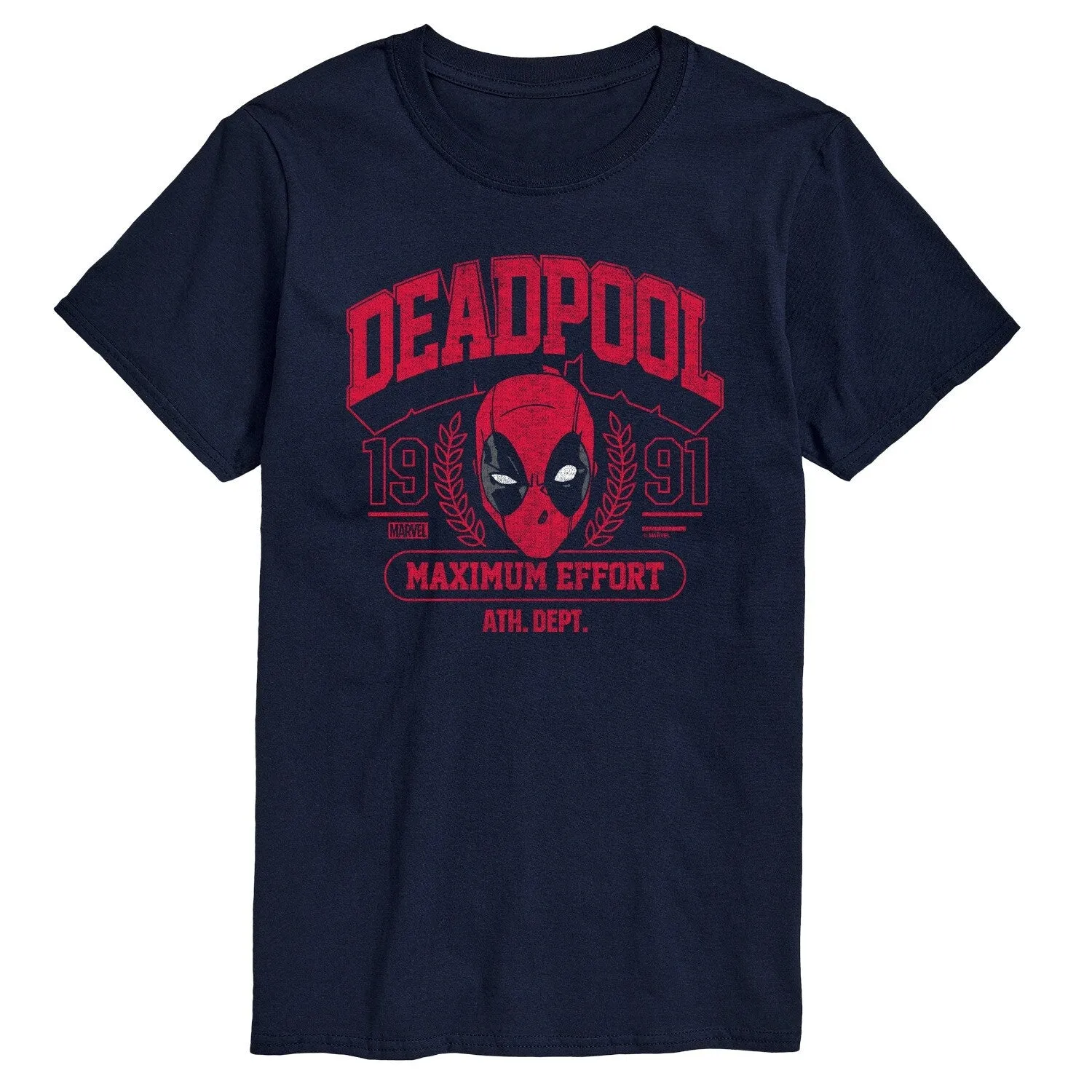 Men's Deadpool Collegiate Short Sleeve Tee sold by Zulily
