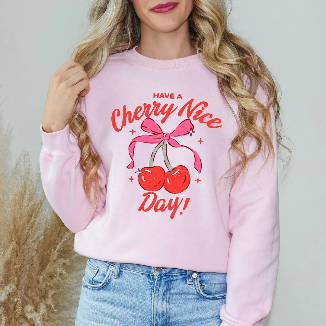 Coquette Cherry Nice Day Graphic Sweatshirt sold by Zulily product image thumbnail 3