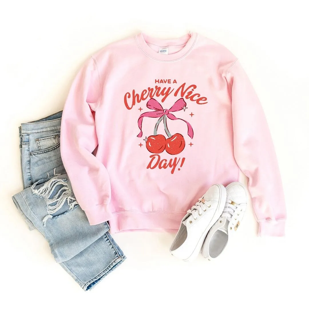 Coquette Cherry Nice Day Graphic Sweatshirt sold by Zulily