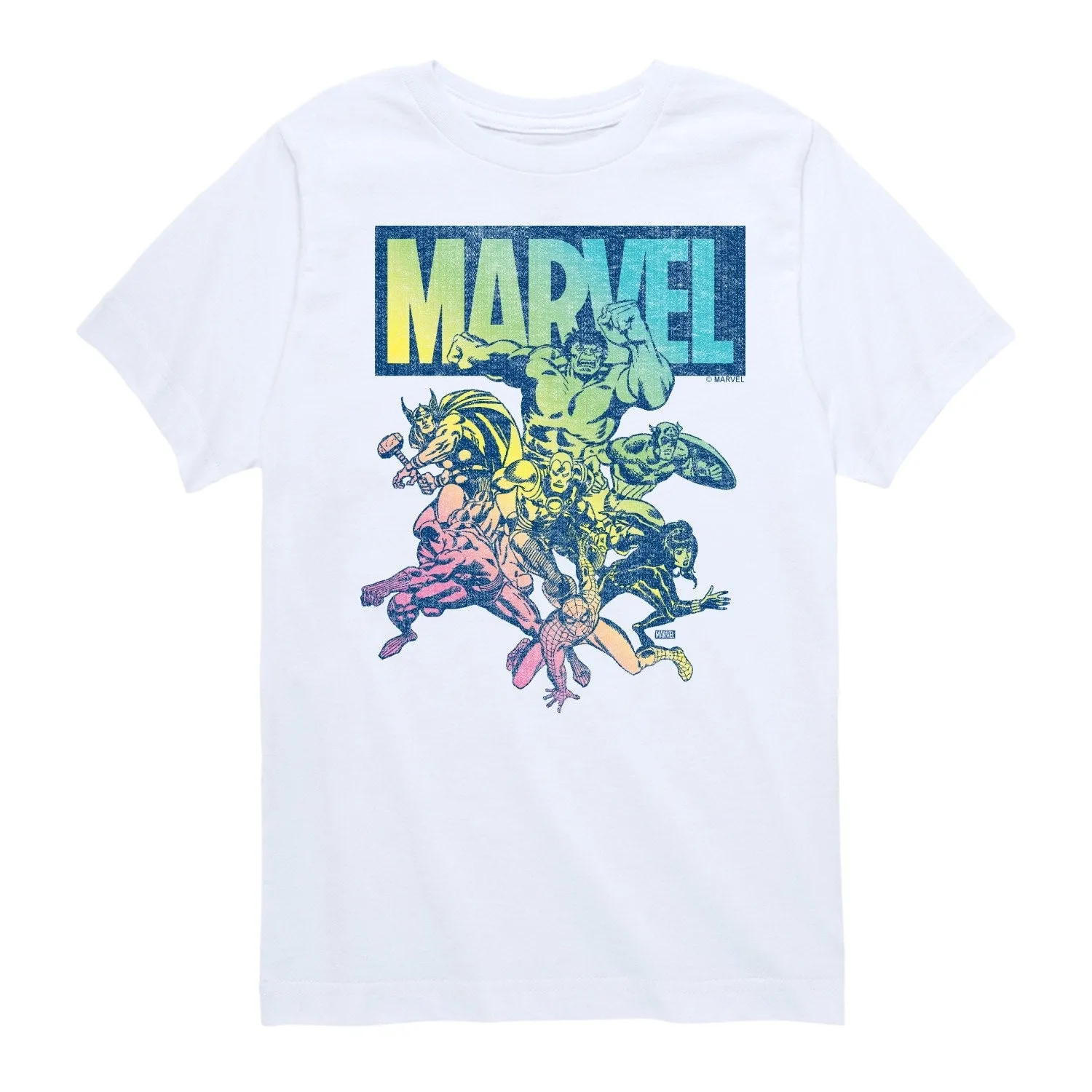Boys The Avengers Group Rainbow Short Sleeve Tee sold by Zulily product image thumbnail 2