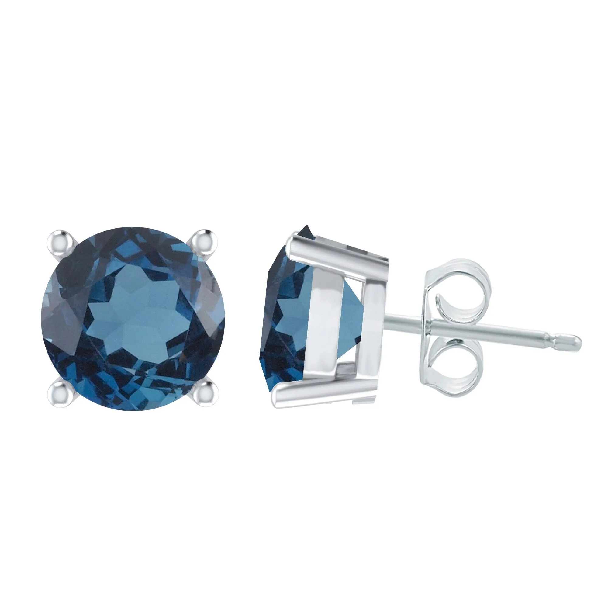Sterling Silver With Natural London Blue Topaz Stud Earring sold by Zulily product image thumbnail 2