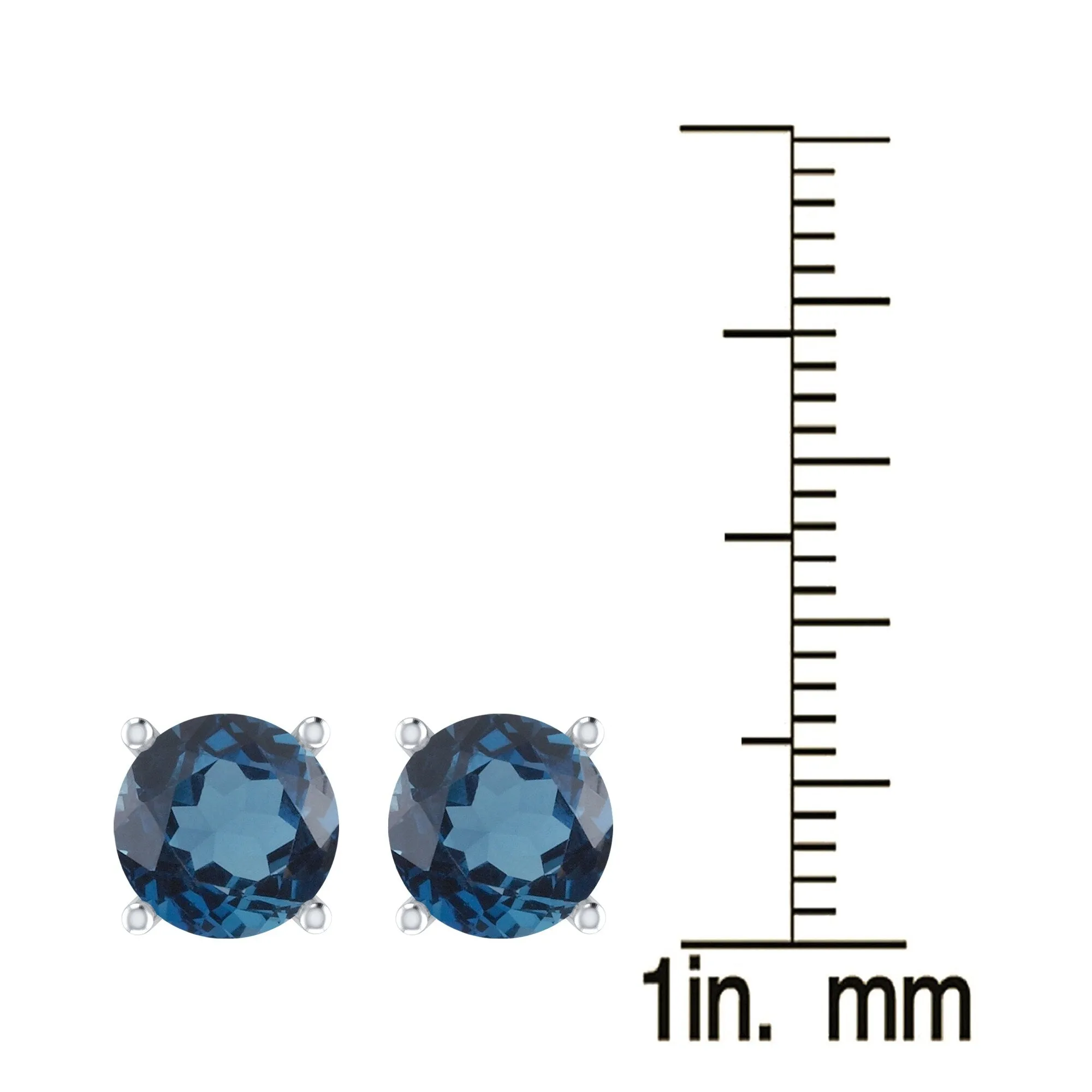 Sterling Silver With Natural London Blue Topaz Stud Earring sold by Zulily product image thumbnail 3