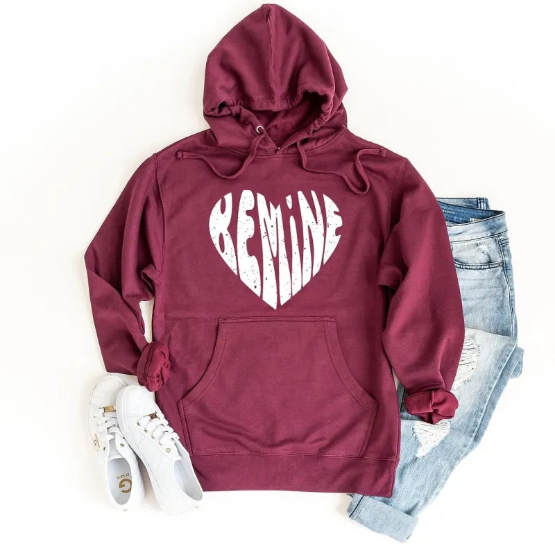 Be Mine Distressed Heart Graphic Hoodie sold by Zulily