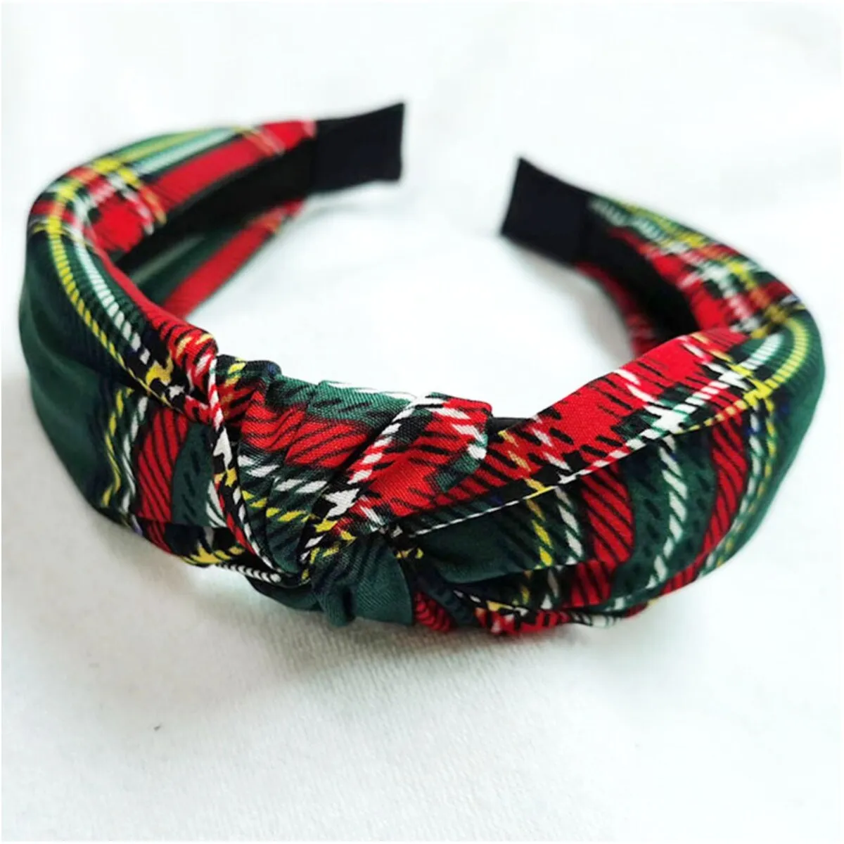 Red & Green Tartan Plaid Knotted Headband sold by Zulily product image thumbnail 2