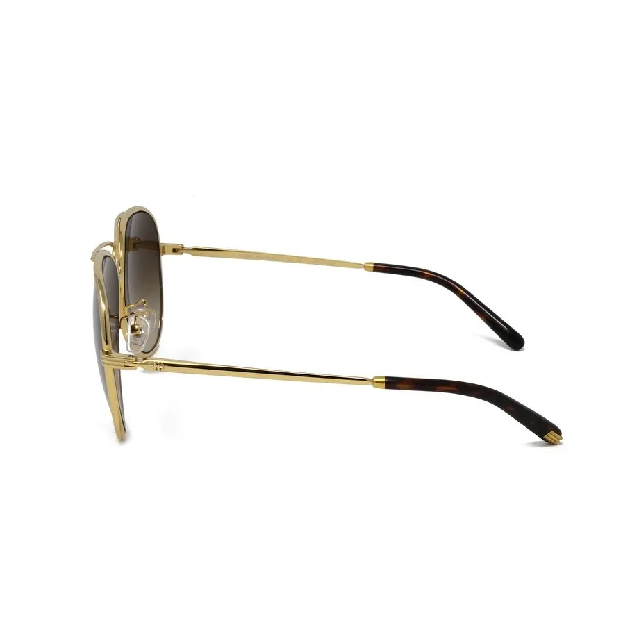 Shiny Gold Aviator Metal Sunglasses Brown Gradient Lens sold by Zulily product image thumbnail 3