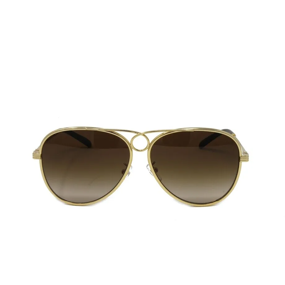 Shiny Gold Aviator Metal Sunglasses Brown Gradient Lens sold by Zulily product image thumbnail 2