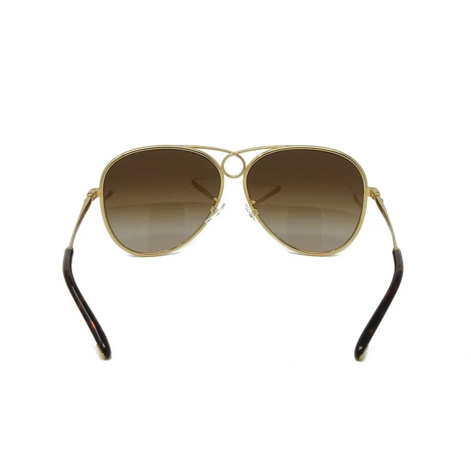 Shiny Gold Aviator Metal Sunglasses Brown Gradient Lens sold by Zulily product image thumbnail 4