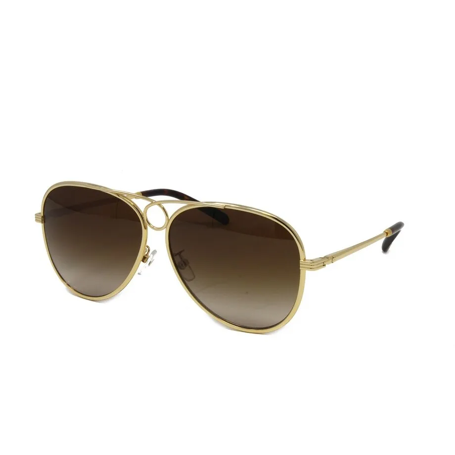 Shiny Gold Aviator Metal Sunglasses Brown Gradient Lens sold by Zulily