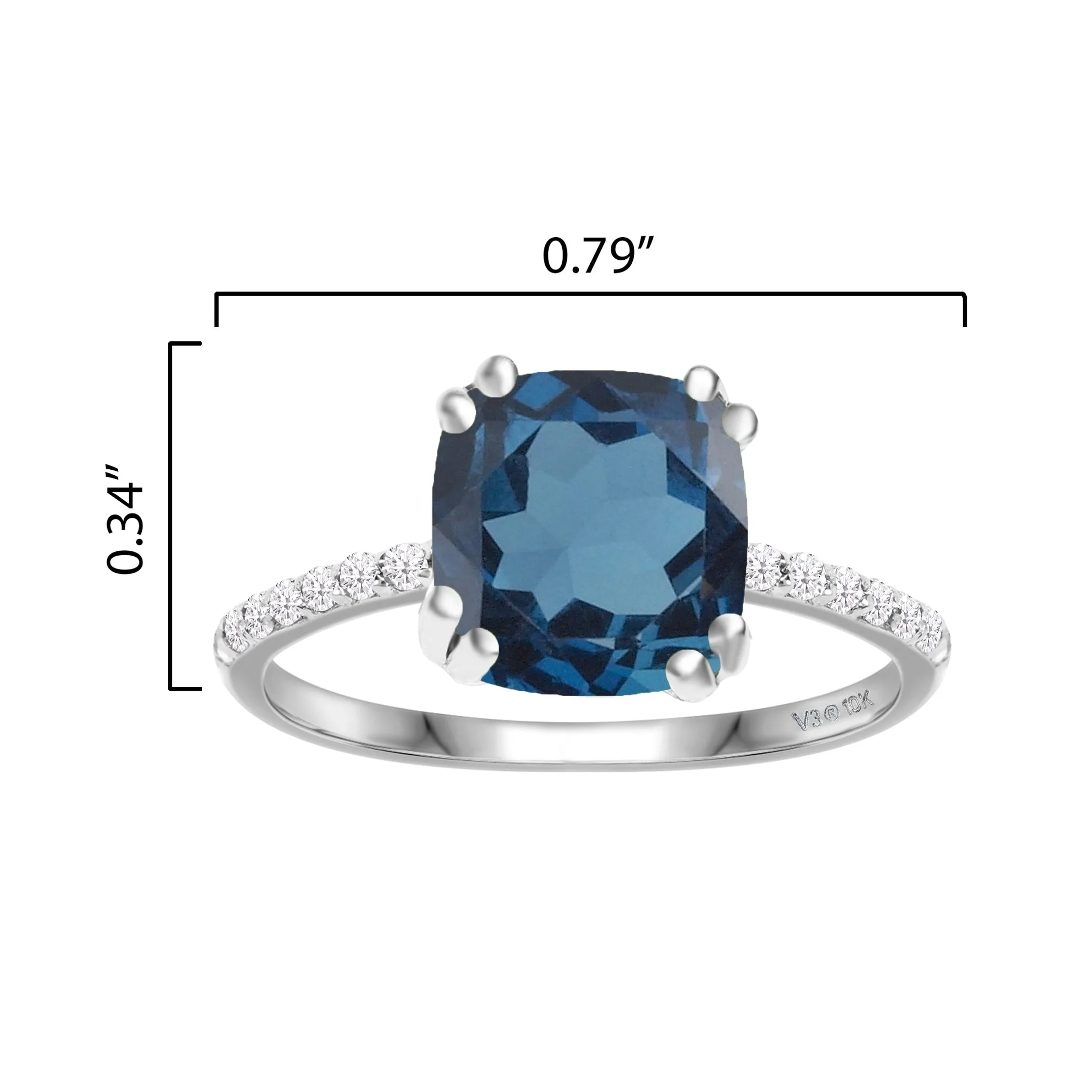 Sterling Silver with Natural London Blue Topaz and White Zircon Annivesary Ring sold by Zulily product image thumbnail 3