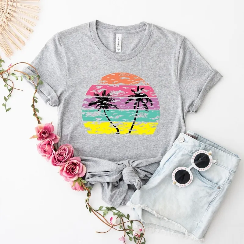 Tropical Sunset Short Sleeve Crewnneck Tee sold by Zulily