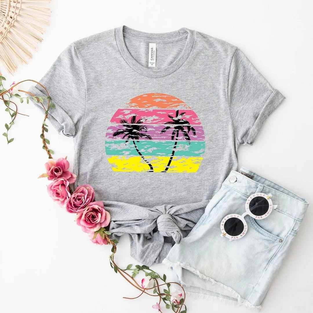 Tropical Sunset Short Sleeve Crewnneck Tee sold by Zulily