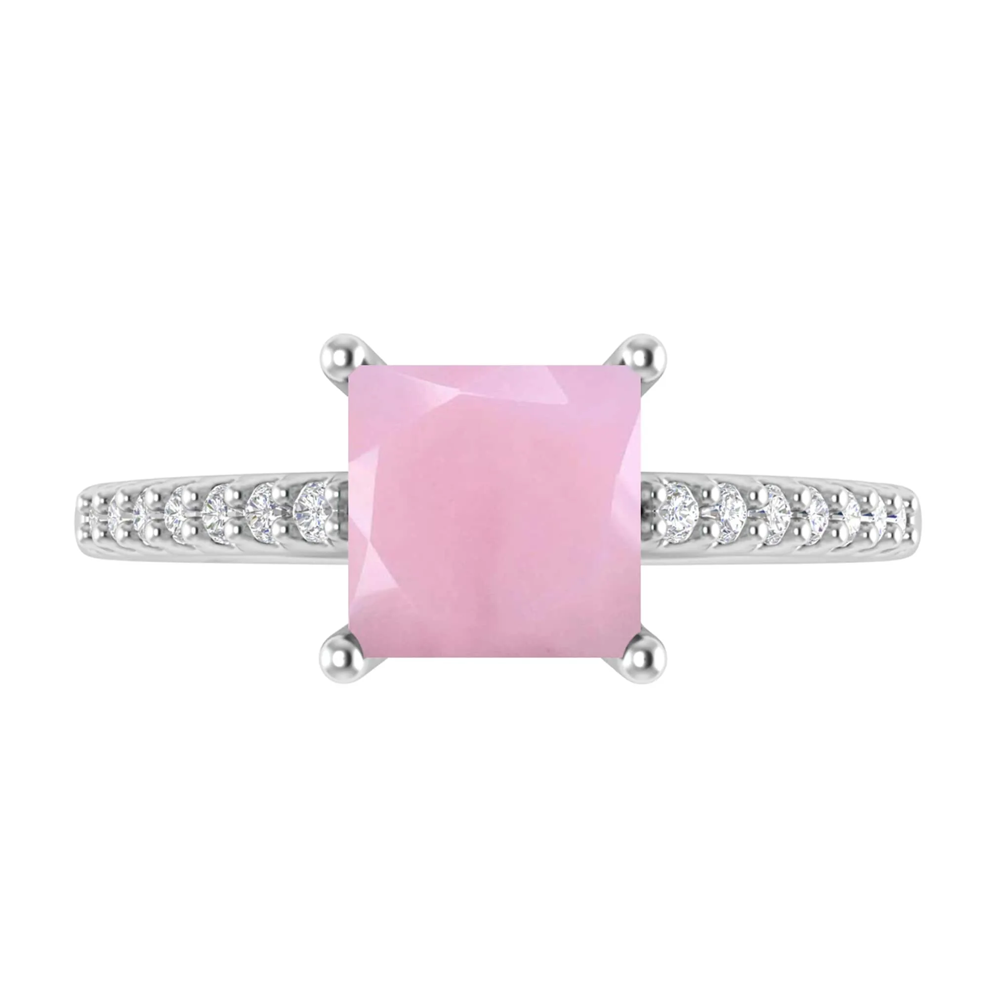 Sterling Silver with Natural Pink Opal and White Topaz Engagement Ring sold by Zulily product image thumbnail 3