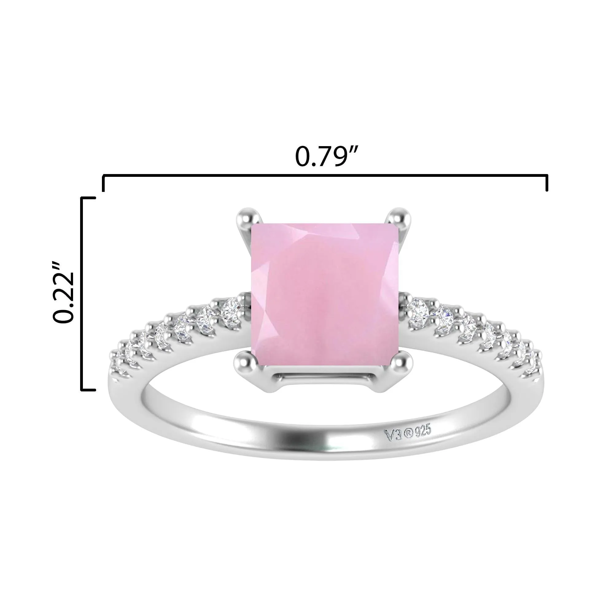 Sterling Silver with Natural Pink Opal and White Topaz Engagement Ring sold by Zulily product image thumbnail 4