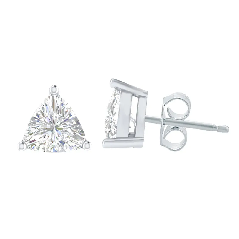3 Carat Trillion Lab Grown Diamond Sterling Silver Stud Earrings sold by Zulily