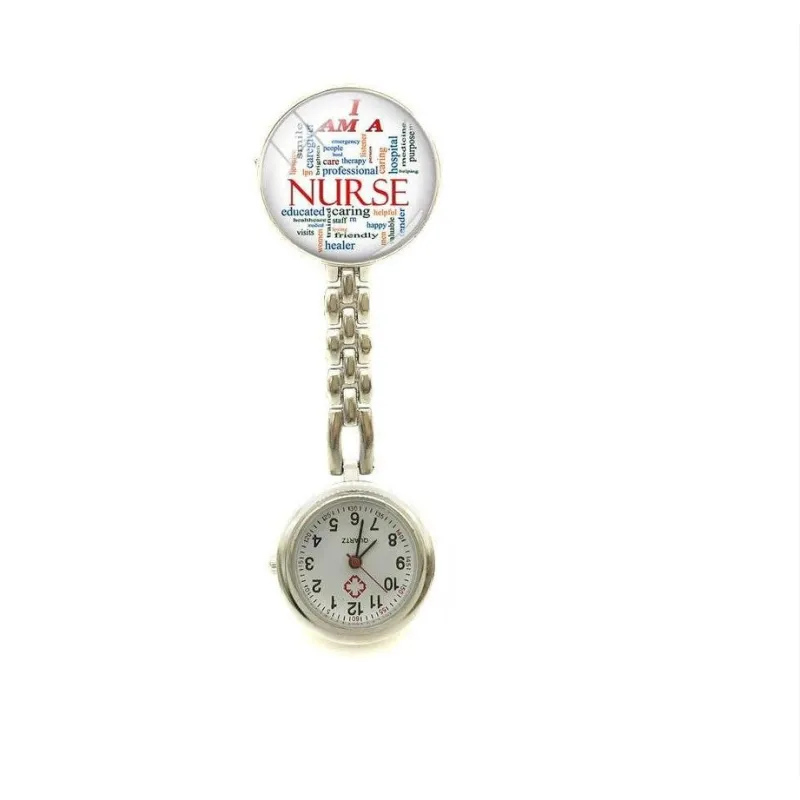White Silvertone Nurse-Themed Clip-On Watch sold by Zulily
