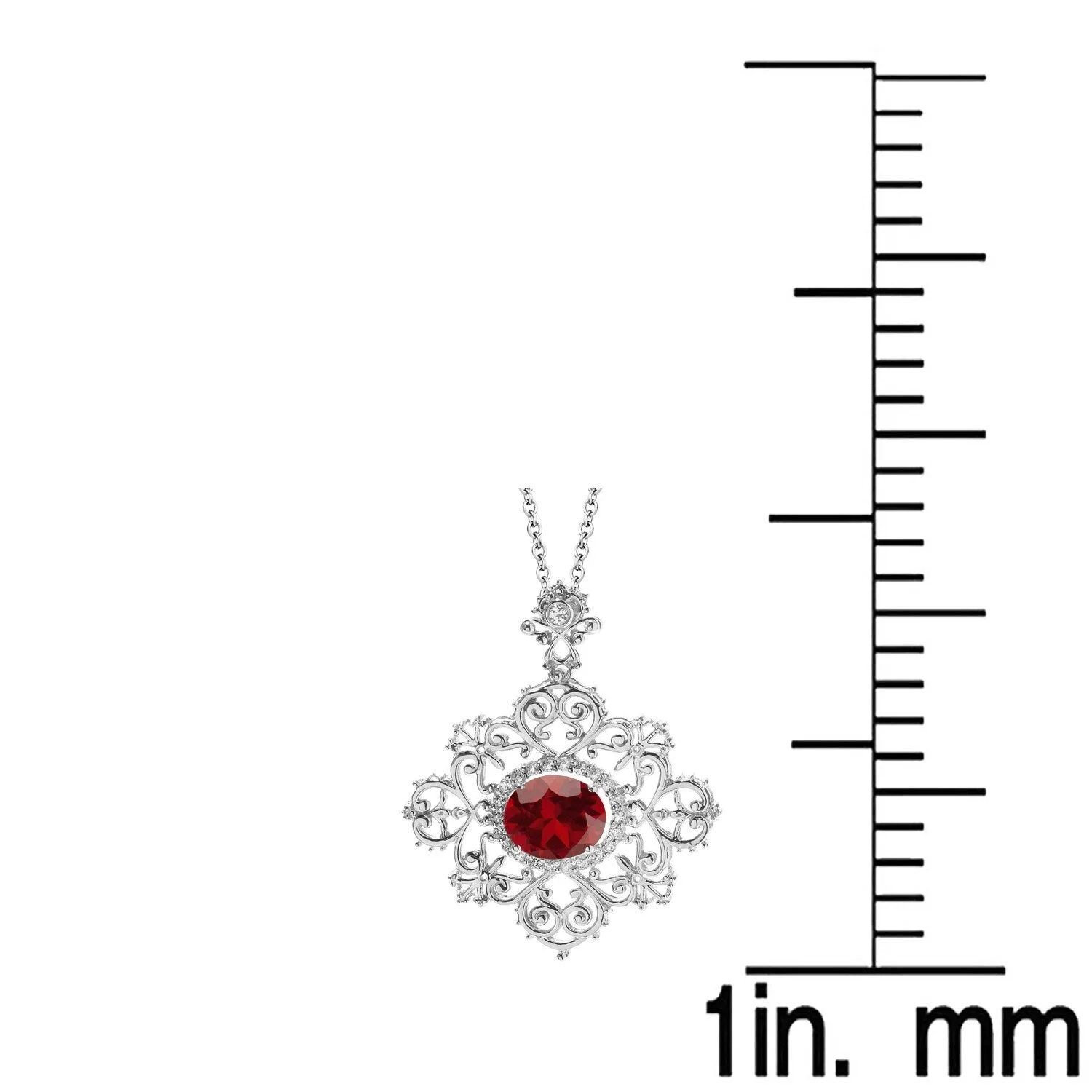 Sterling Silver with Natural Garnet and White Topaz Framework Pendant sold by Zulily product image thumbnail 3