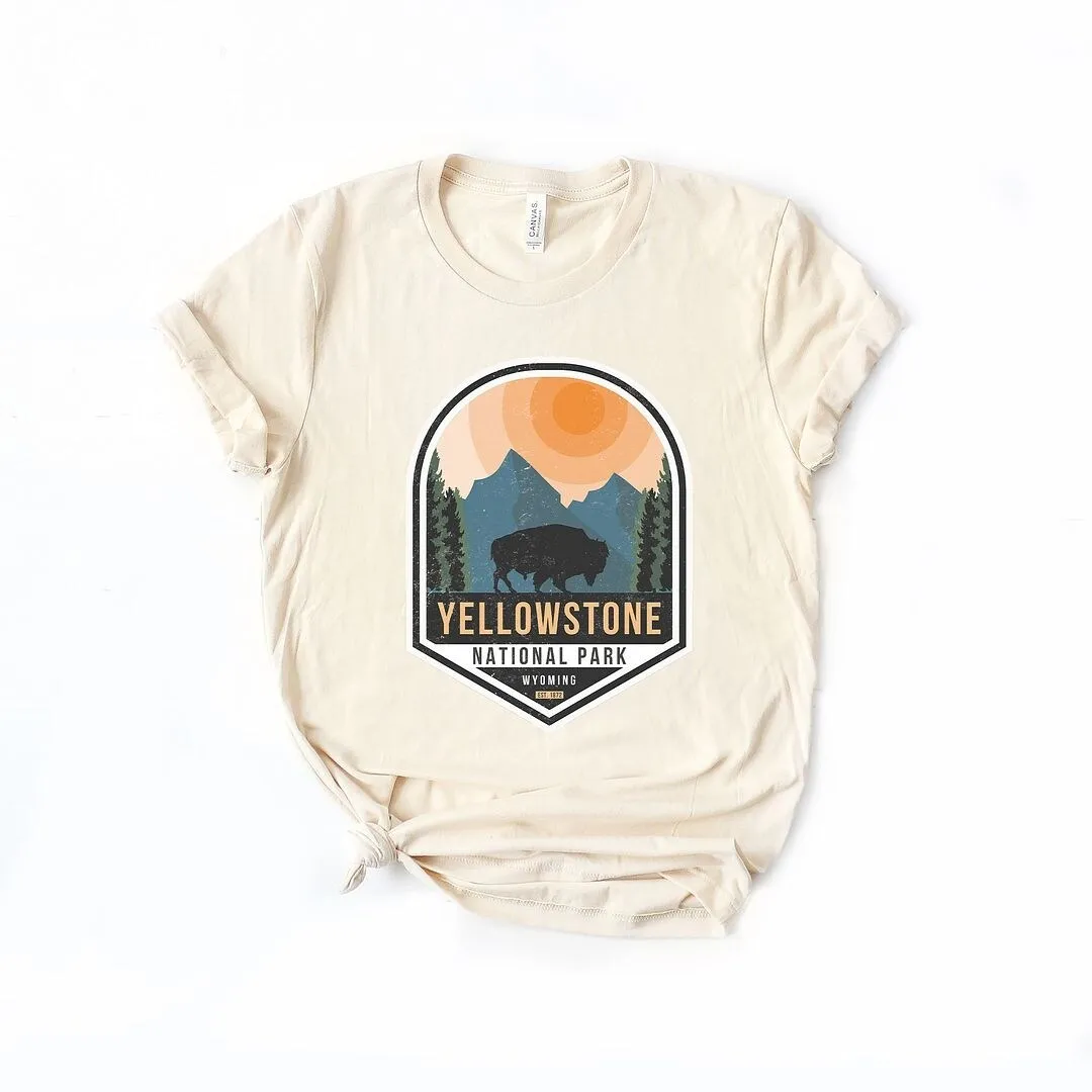 Yellowstone National Park Badge Short Sleeve Crewnneck Tee sold by Zulily product image thumbnail 2