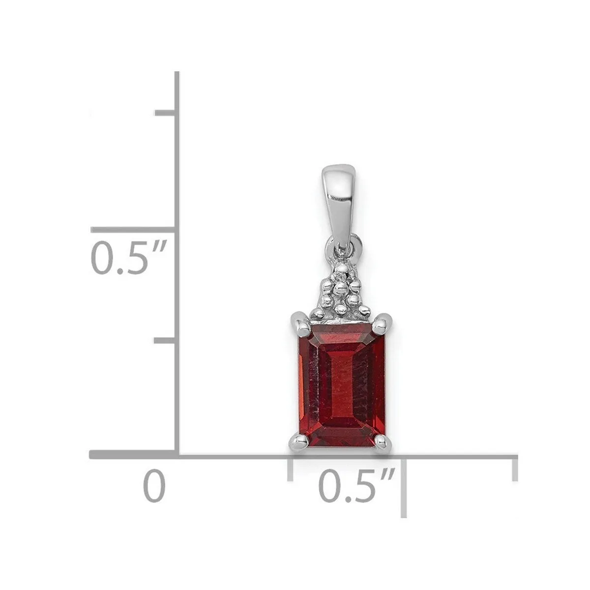 Curata 925 Sterling Silver Polished Rhodium Garnet and Diamond Pendant Necklace - 15x5mm sold by Zulily product image thumbnail 4