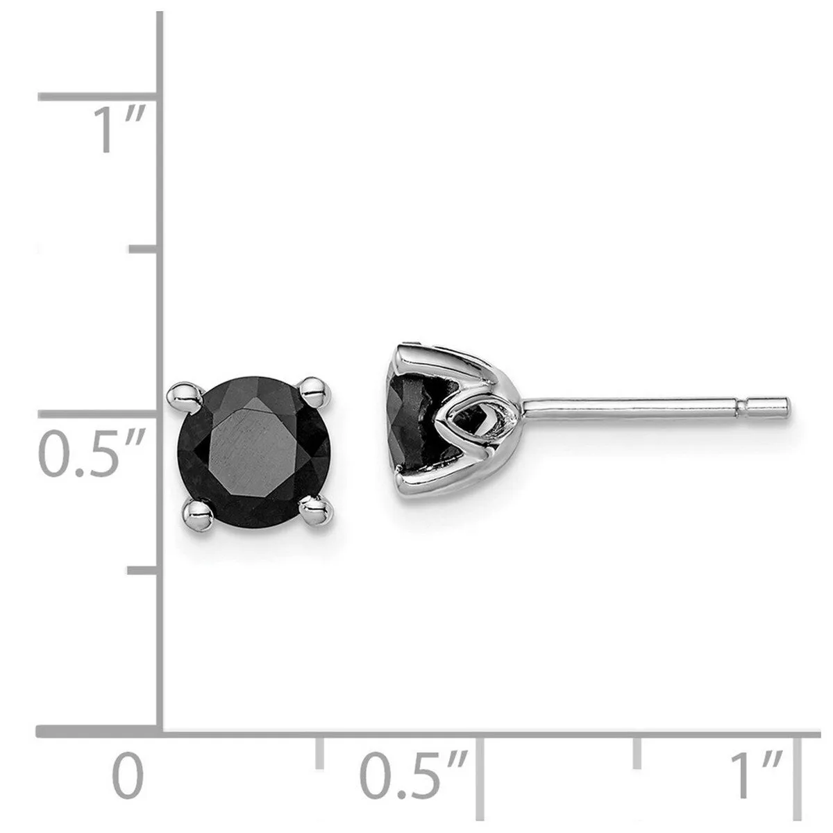Curata 925 Sterling Silver 7mm Black Sapphire Post Earrings sold by Zulily product image thumbnail 4