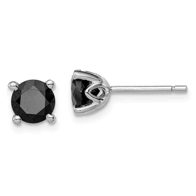 Curata 925 Sterling Silver 7mm Black Sapphire Post Earrings sold by Zulily