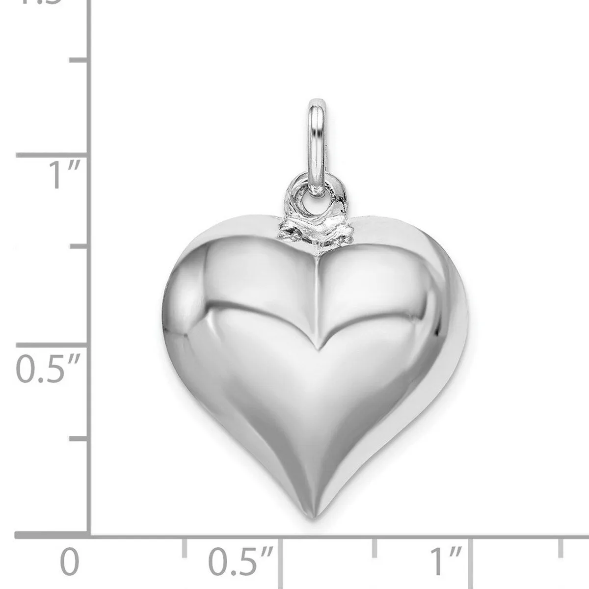 Curata 925 Sterling Silver 18" Puffed Heart Pendant Necklace - 23x21mm sold by Zulily product image thumbnail 4