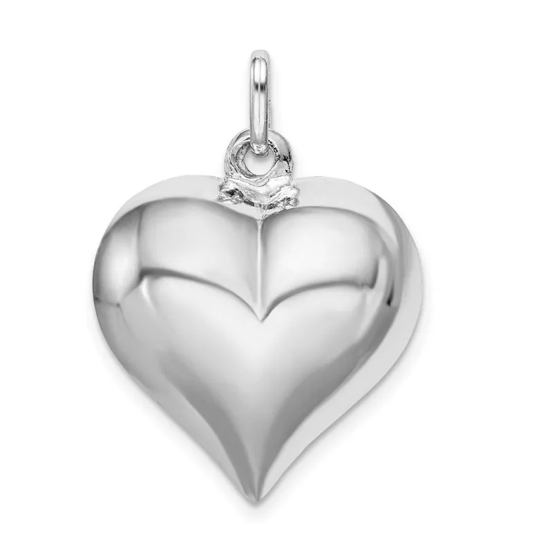 Curata 925 Sterling Silver 18" Puffed Heart Pendant Necklace - 23x21mm sold by Zulily