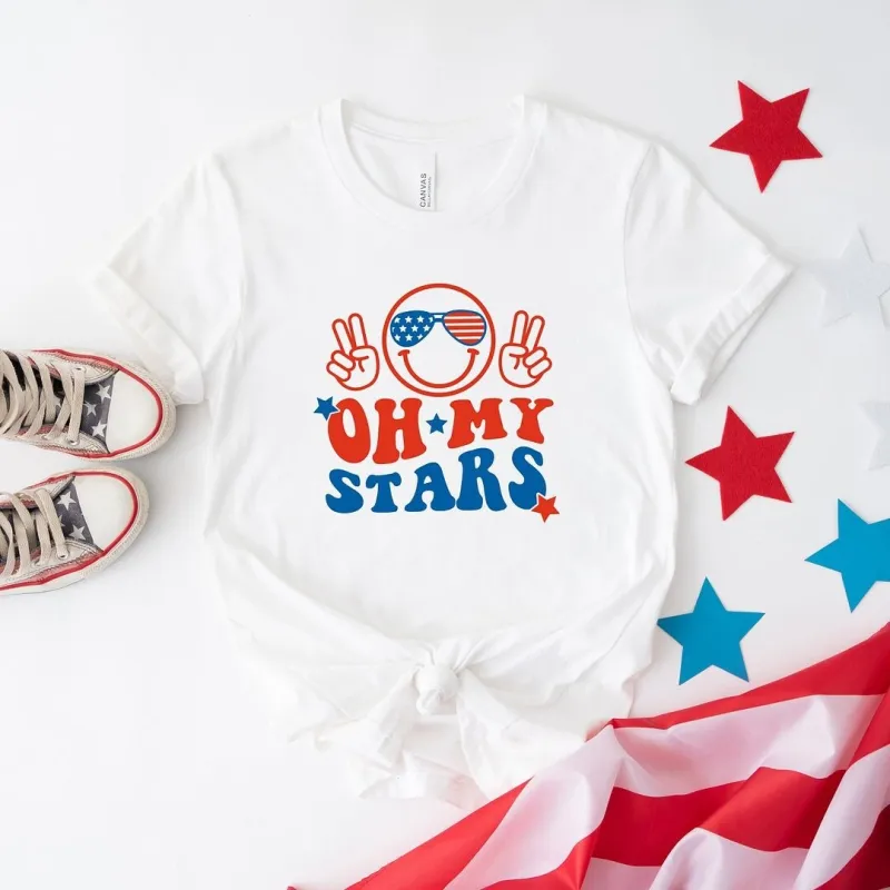 Oh My Stars Smiley Face Short Sleeve Crewnneck Tee sold by Zulily