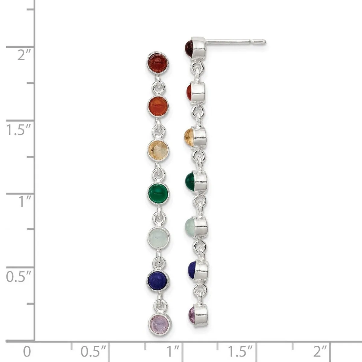 Curata 925 Sterling Silver Multicolor Quartz Dangle Post Earrings - 51x4mm sold by Zulily product image thumbnail 4