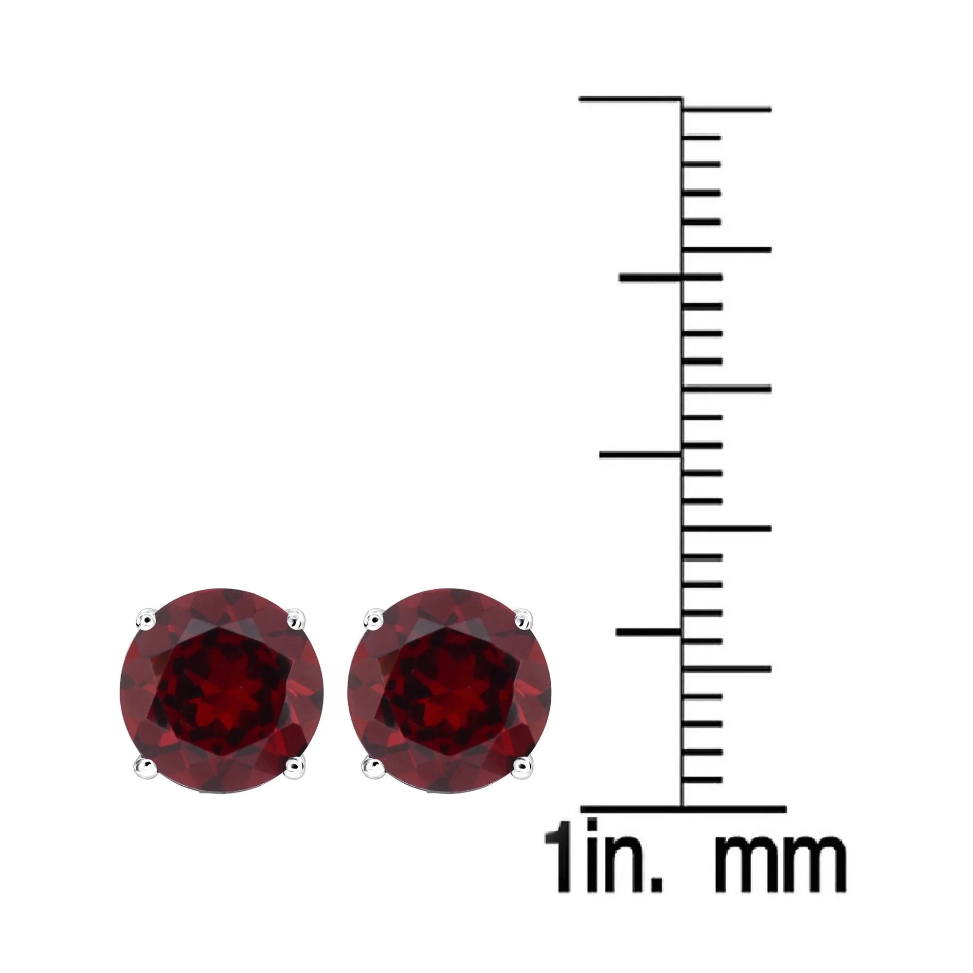 Sterling Silver Set of Two Natural Garnet and White Topaz Stud Earrings sold by Zulily product image thumbnail 3