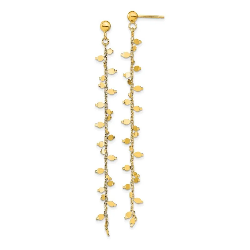 Curata 925 Sterling Silver Gold Plated Fluttering Discs Long Dangle Earrings - 80mm sold by Zulily