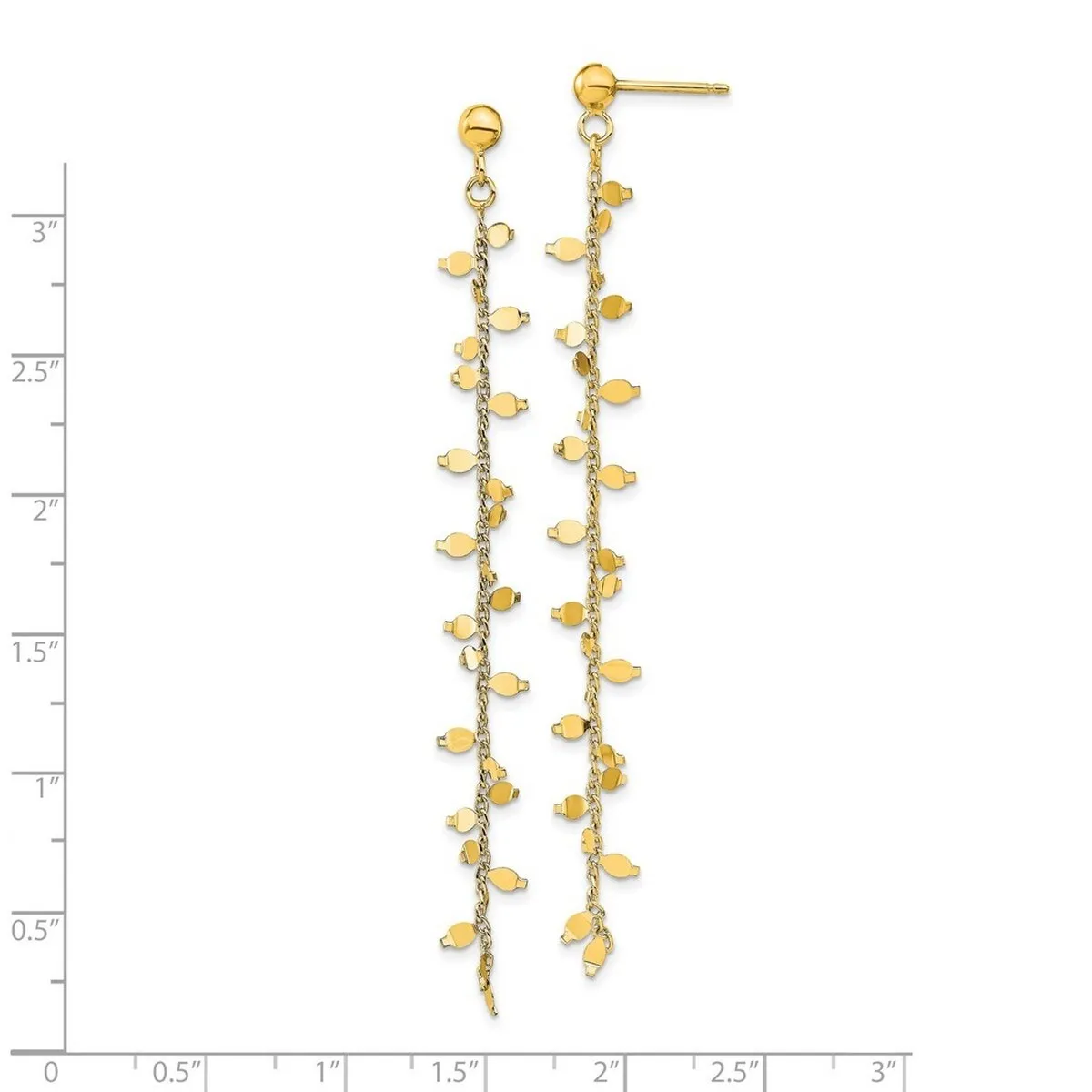 Curata 925 Sterling Silver Gold Plated Fluttering Discs Long Dangle Earrings - 80mm sold by Zulily product image thumbnail 4