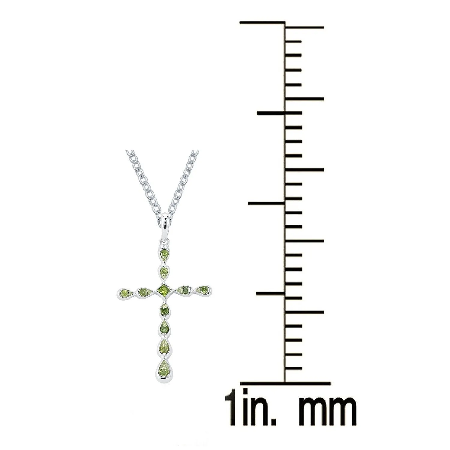 Sterling Silver Natural Green Diamond Cross Pendant sold by Zulily product image thumbnail 2