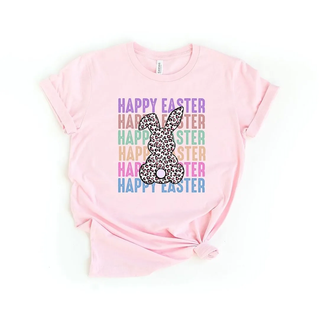 Easter Stacked Leopard Bunny Short Sleeve Crewnneck Tee sold by Zulily product image thumbnail 2