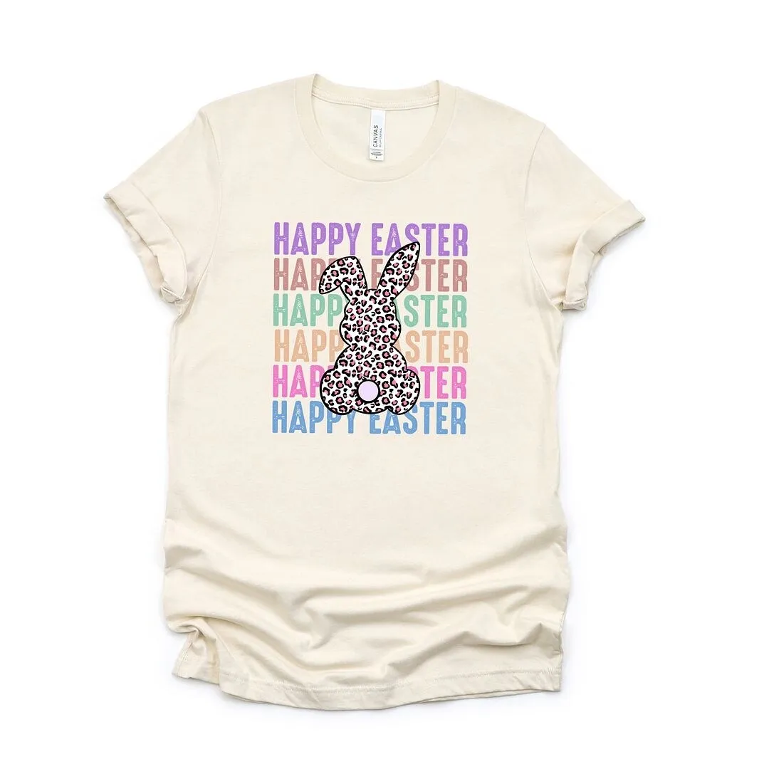 Easter Stacked Leopard Bunny Short Sleeve Crewnneck Tee sold by Zulily product image thumbnail 2