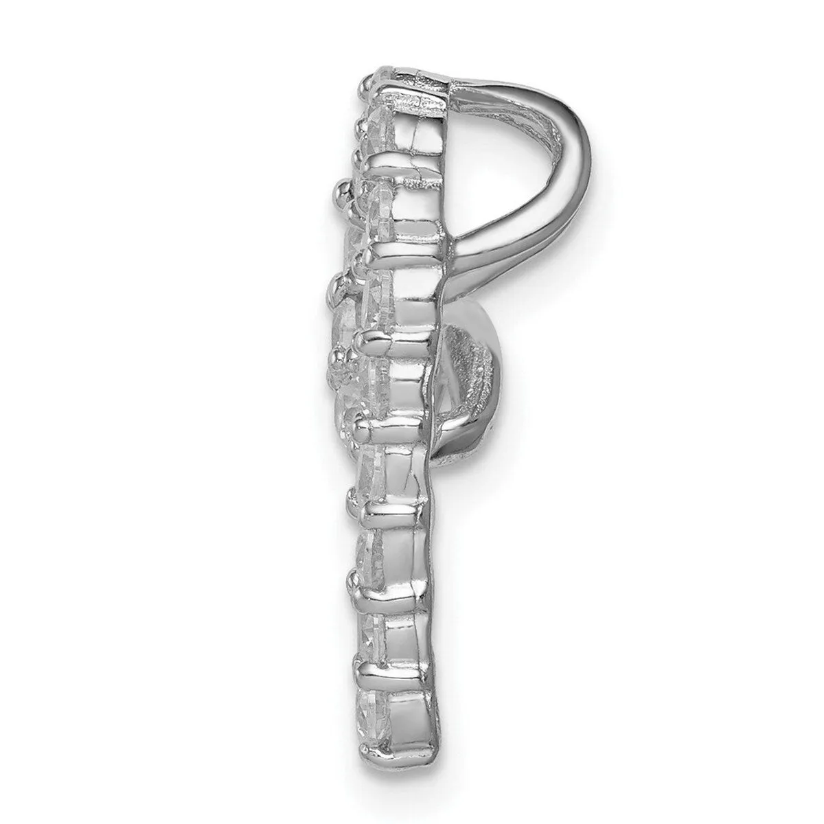 Curata 925 Sterling Silver 18" Polished Cubic Zirconia Heart Pendant Necklace - 19x15mm sold by Zulily product image thumbnail 3