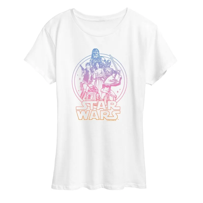 Women's Star Wars Gradient Group Short Sleeve Tee sold by Zulily