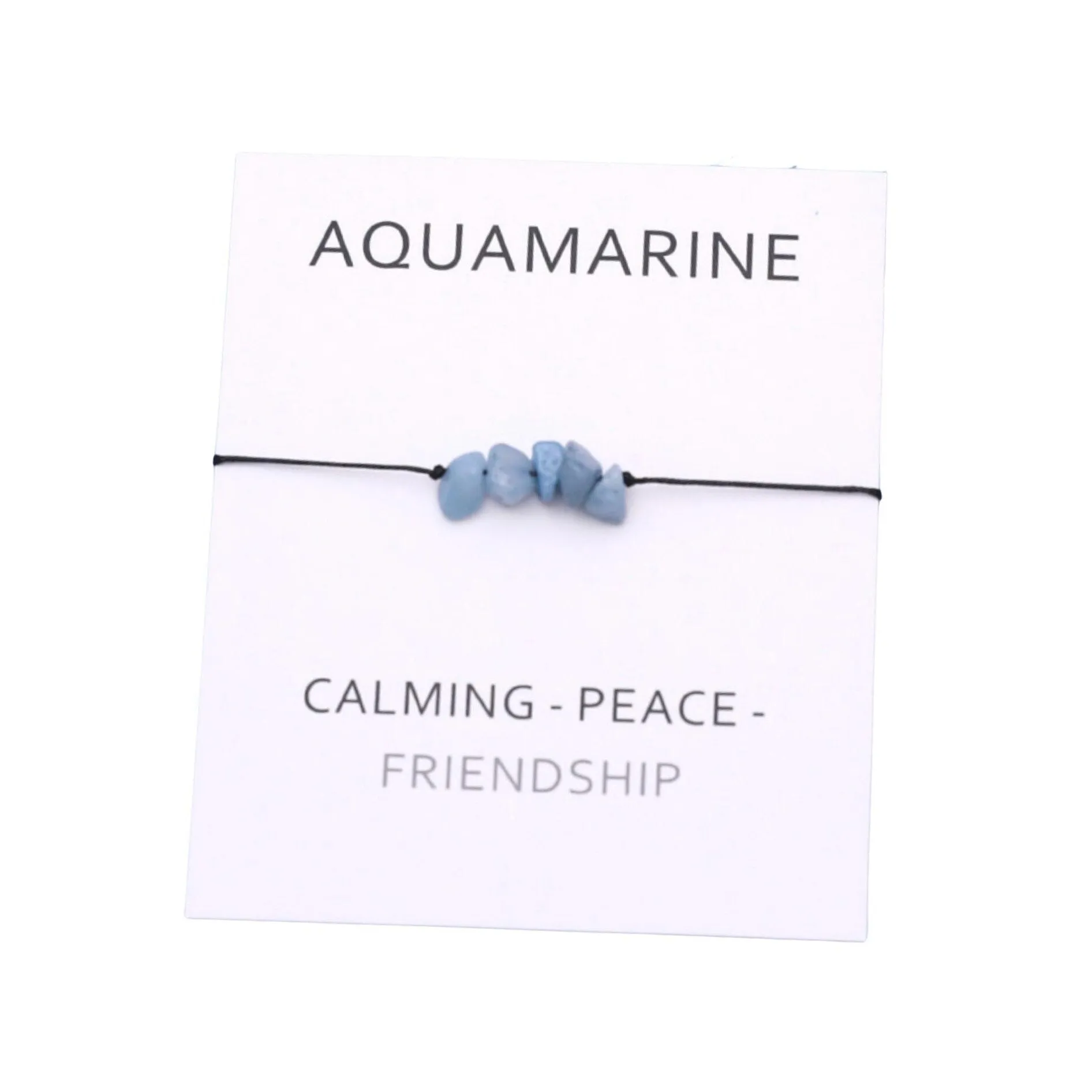 Aquamarine Embellished 'Friendship' Black Bracelet - 5" to 9" sold by Zulily product image thumbnail 2