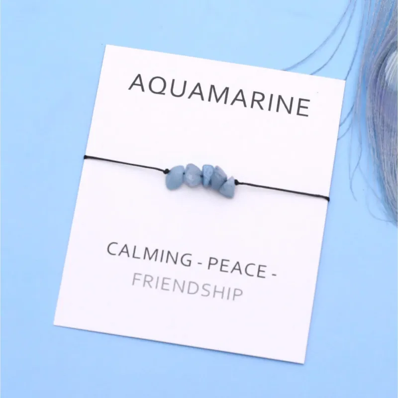 Aquamarine Embellished 'Friendship' Black Bracelet - 5" to 9" sold by Zulily